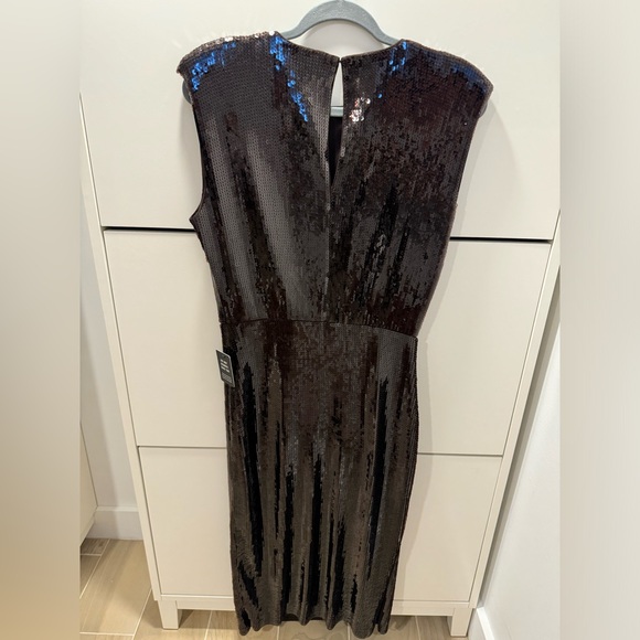 EXPRESS Women's Espresso Brown Sequin Midi Dress size M - Picture 4 of 6